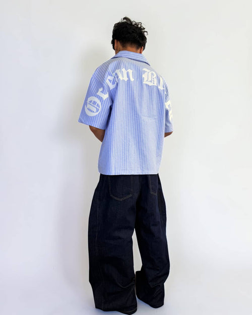 Chemise cropped rayée Y2K