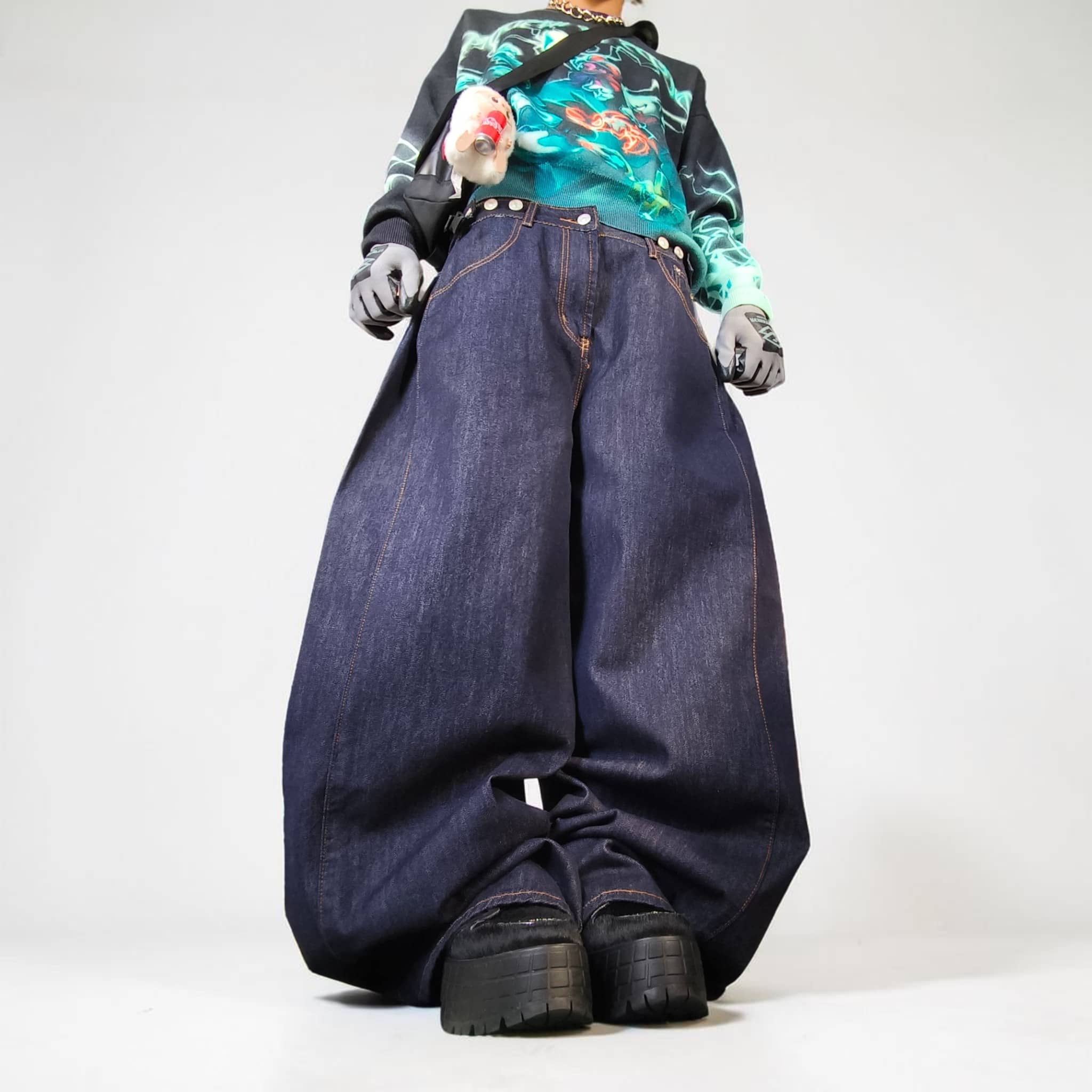 Jean baggy bootcut Y2K
