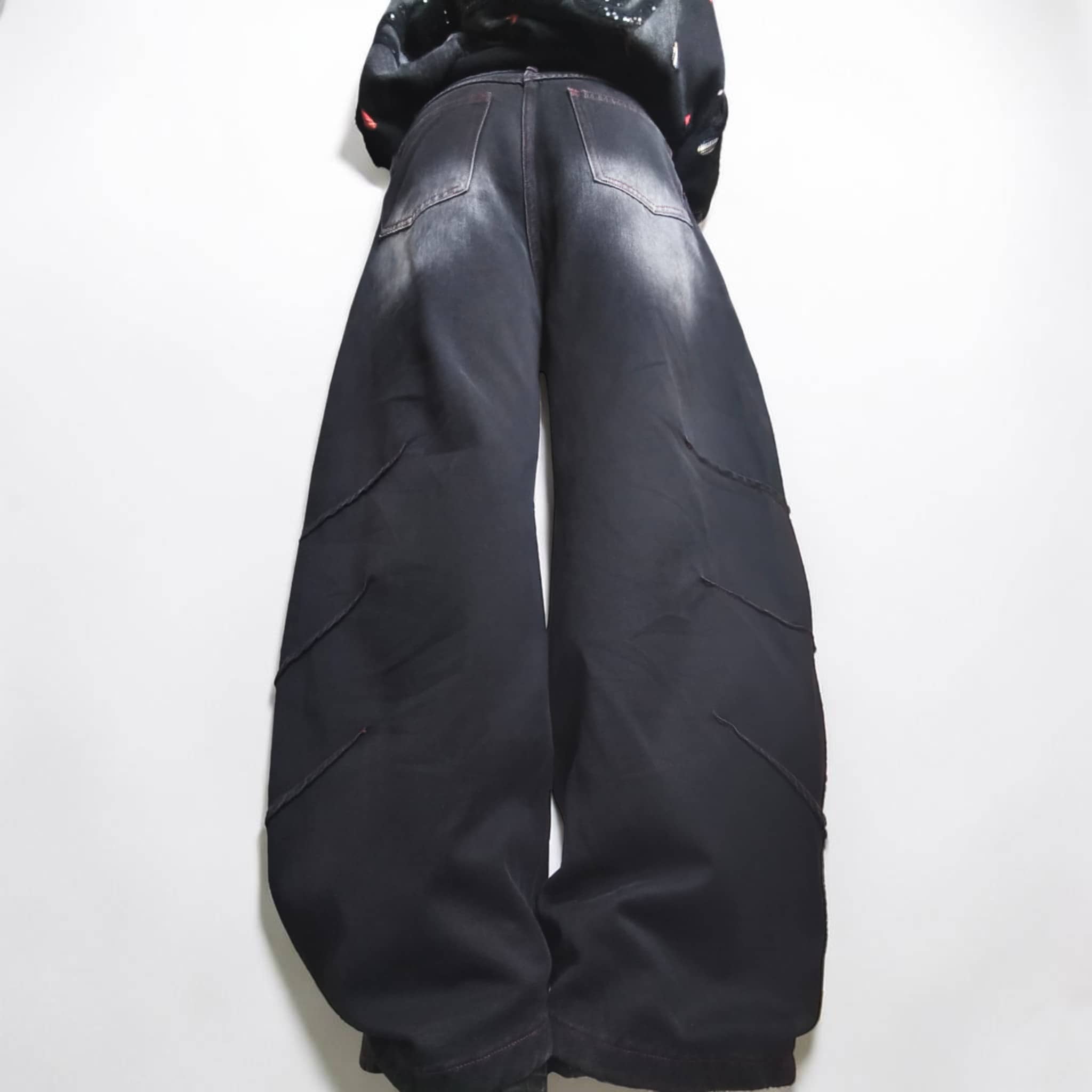 Jean wide leg oversized noir