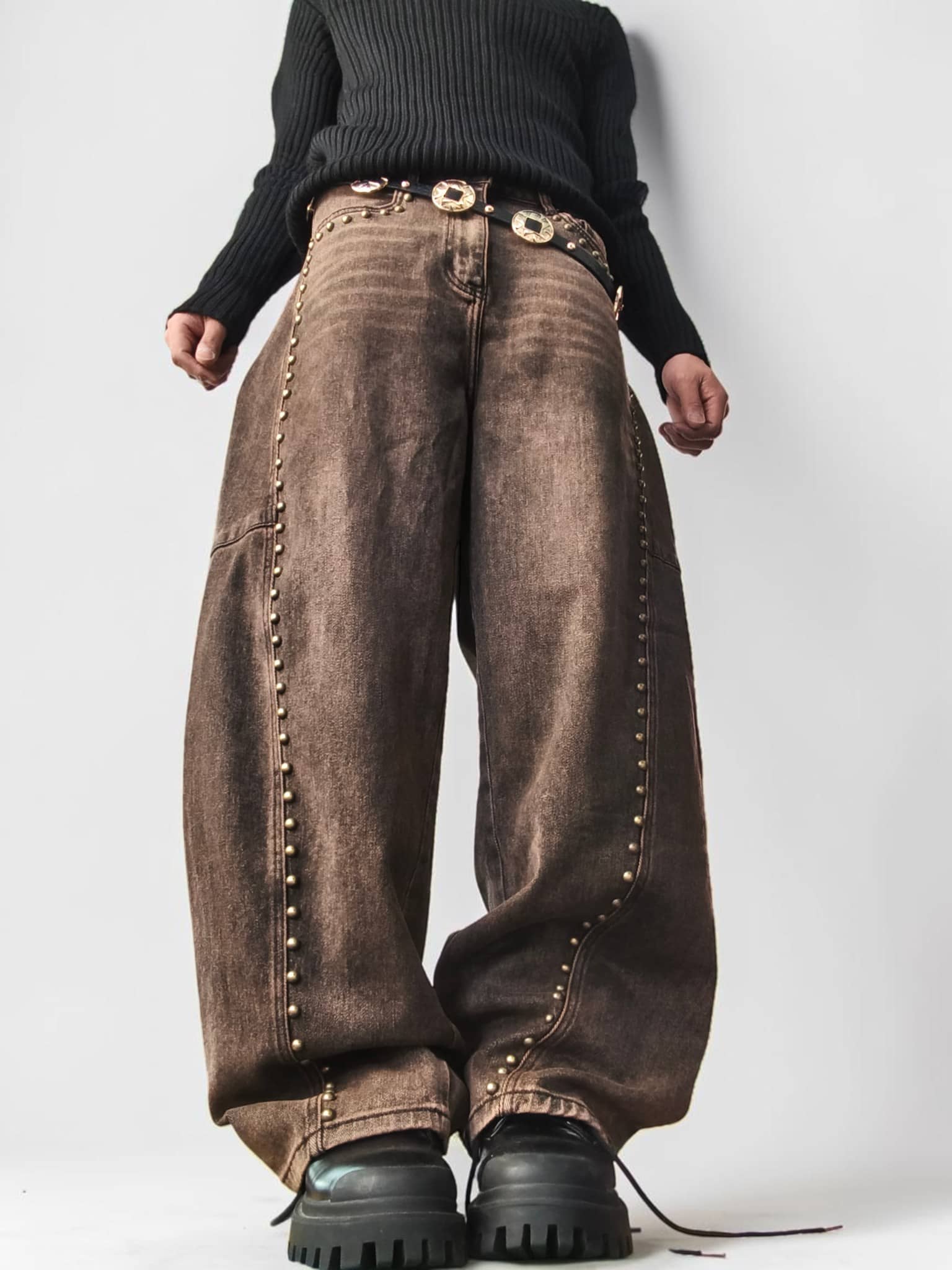 Jean baggy barrel BOHEMIAN STUDDED