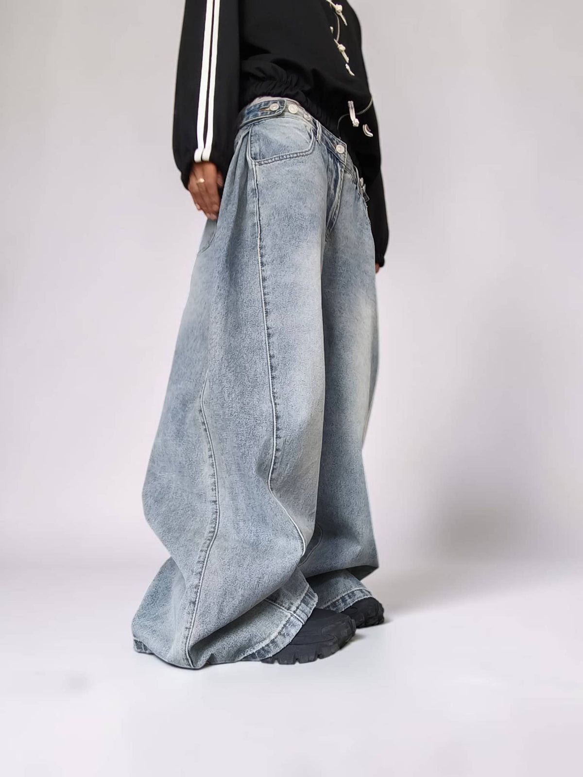 JEAN BAGGY FLARE - RAW BLUE INK