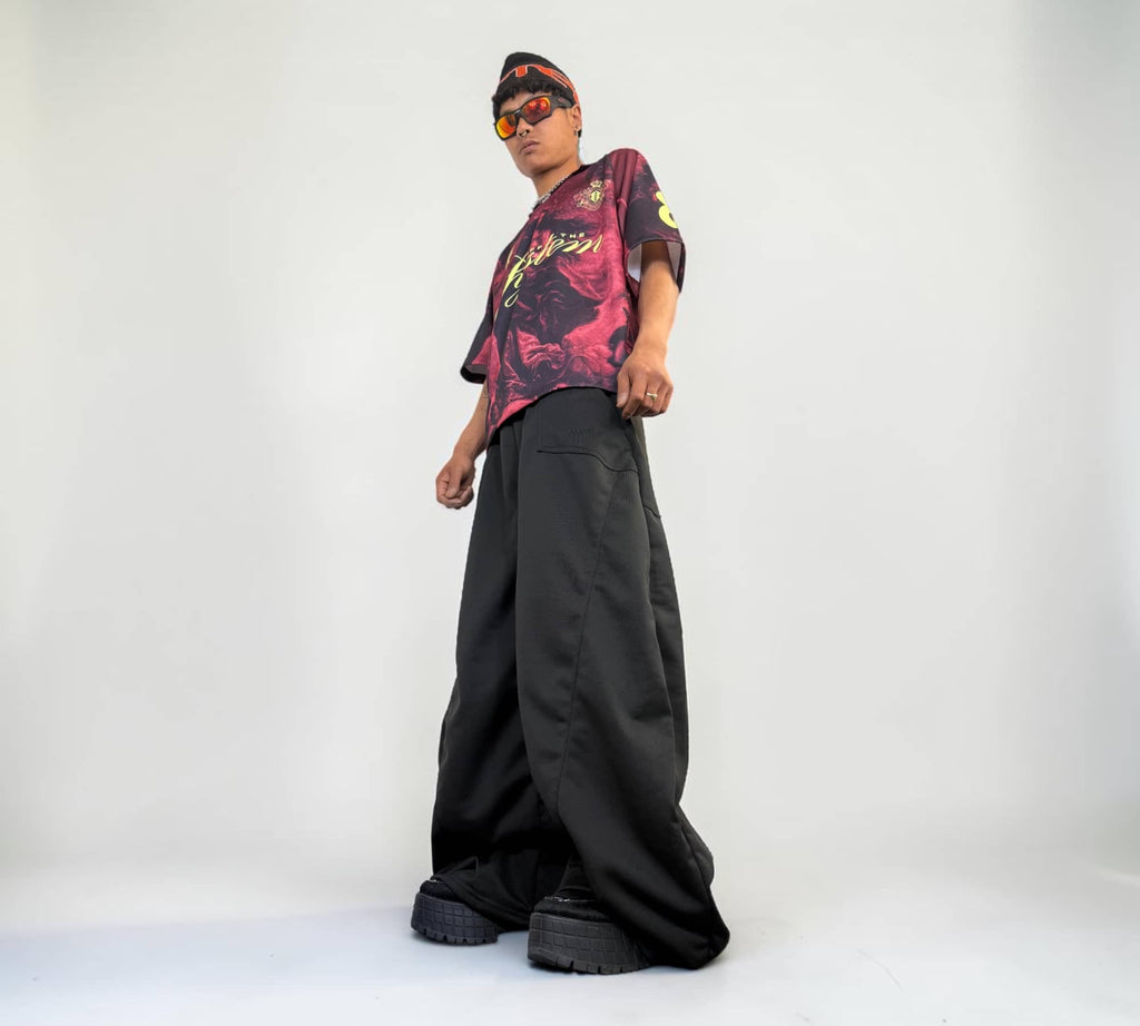 Sweatpants noir streetwear loose fit